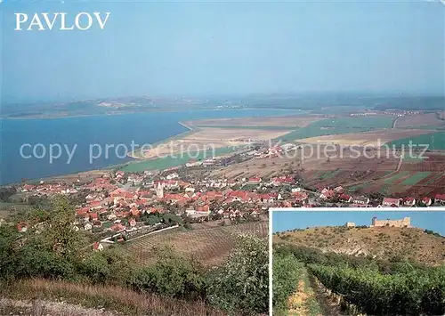 AK / Ansichtskarte Pavlov_Pollau Panorama Blick zur Burgruine 