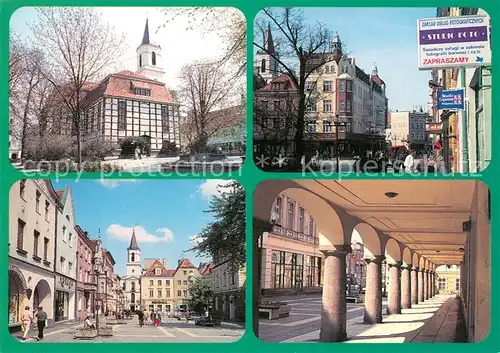 AK / Ansichtskarte Zielona_Gora Kirche Altstadt Motiv Innenstadt Arkaden Zielona Gora