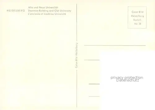 AK / Ansichtskarte Heidelberg_Neckar Alte und neue Universitaet Heidelberg Neckar