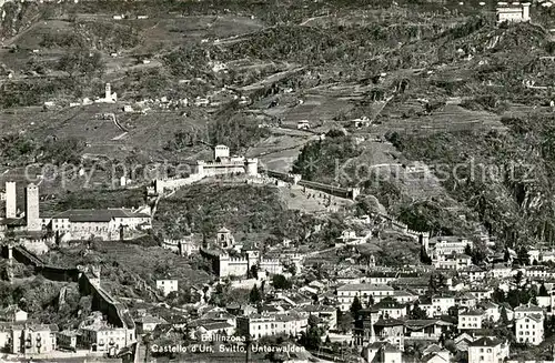 AK / Ansichtskarte Bellinzona Castello dUri Svitto Unterwalden Fliegeraufnahme Bellinzona