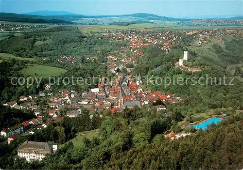 AK / Ansichtskarte Stromberg_Hunsrueck Fliegeraufnahme mit Hoehenfreibad Stromberg Hunsrueck