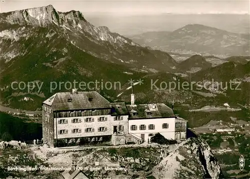 AK / Ansichtskarte Berchtesgaden Watzmannhaus mit Untersberg Fliegeraufnahme Berchtesgaden