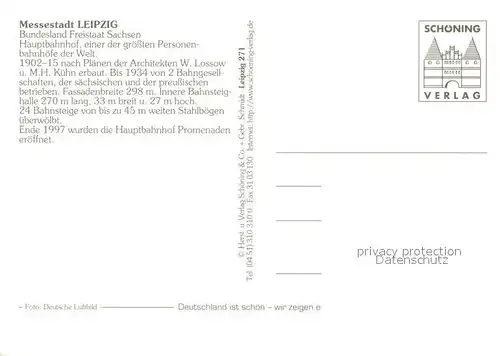 AK / Ansichtskarte Leipzig Hauptbahnhof Fliegeraufnahme Leipzig