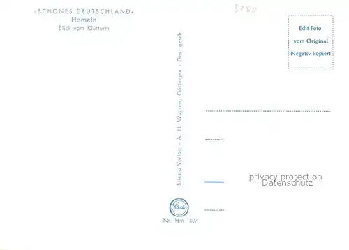 AK / Ansichtskarte Hameln_Weser Blick vom Kluetturm Hameln Weser