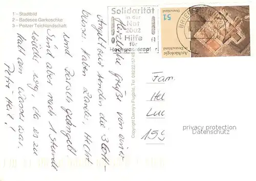 AK / Ansichtskarte Peitz Stadtbild Fliegeraufnahme Badesee Garkoschke Peitzer Teichlandschaft Peitz