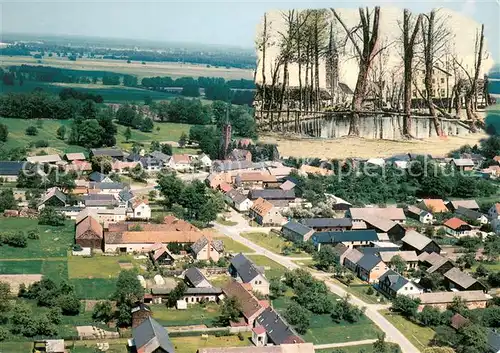 AK / Ansichtskarte Dissen_Niederlausitz Fliegeraufnahme Kirche Dissen_Niederlausitz
