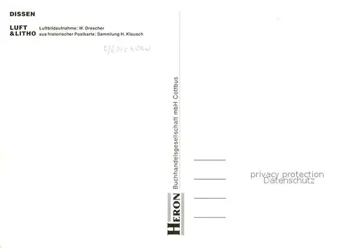 AK / Ansichtskarte Dissen_Niederlausitz Fliegeraufnahme Kirche Dissen_Niederlausitz