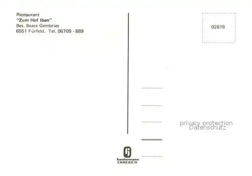 AK / Ansichtskarte Fuerfeld_Bad_Kreuznach Restaurant Zum Hof Iben Fliegeraufnahme Fuerfeld_Bad_Kreuznach