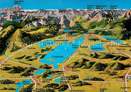 AK / Ansichtskarte Fuessen_Allgaeu Panoramakarte Fuessen Allgaeu