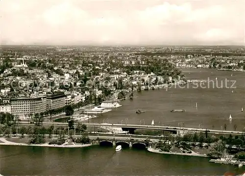 AK / Ansichtskarte Hamburg Alster und Lombardsbruecken Fliegeraufnahme Hamburg