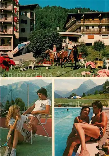 AK / Ansichtskarte Morzine Hotel Residence Le Cret Tennis Piscine Chevaux Morzine