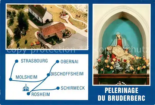 AK / Ansichtskarte Rosheim_Elsass_Lothringen Pelerinage Notre Dame des Sept Douleurs Heiligenfigur Fliegeraufnahme Rosheim_Elsass_Lothringen