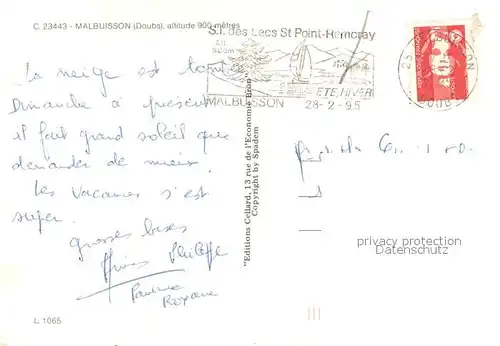 AK / Ansichtskarte Malbuisson_Doubs en hiver vue aerienne Malbuisson Doubs