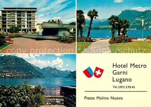 AK / Ansichtskarte Lugano_TI Hotel Metro Promenade Luganersee Lugano_TI