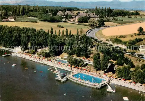 AK / Ansichtskarte Thonon les Bains Plage Chateau de Ripaille vue aerienne Thonon les Bains