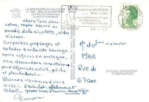 AK / Ansichtskarte Le_Palais_Belle Ile en Mer Le port et la citadelle vue aerienne 