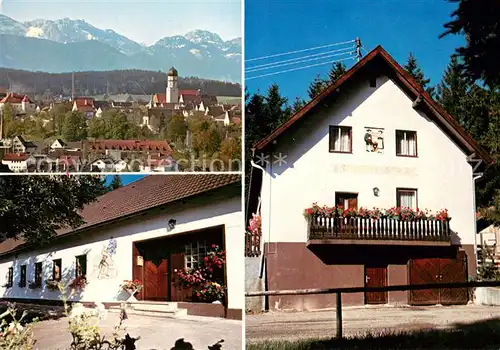 AK / Ansichtskarte Schongau_Bayern Gebirgstrachtenerhaltungsverein Schlossbergler Am Helgoland Ortsansicht mit Kirche 