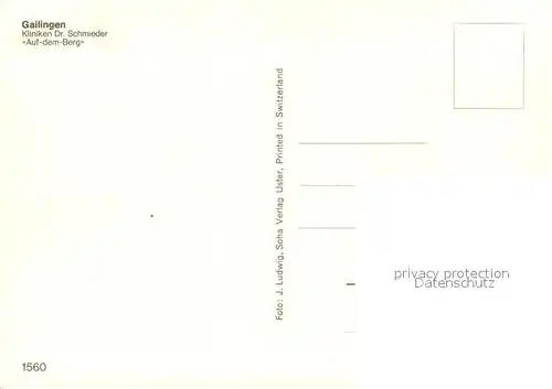 AK / Ansichtskarte Gailingen Kliniken Dr. Schmieder Auf dem Berg Bodenschach Gailingen