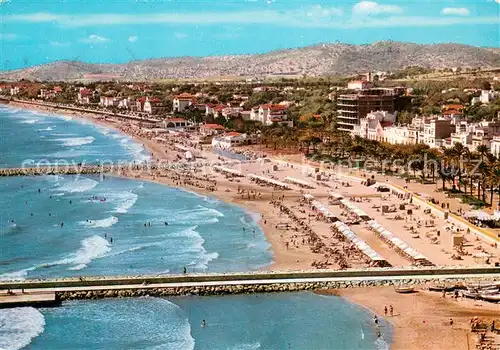 AK / Ansichtskarte Sitges La playa y hoteles vista aerea Sitges