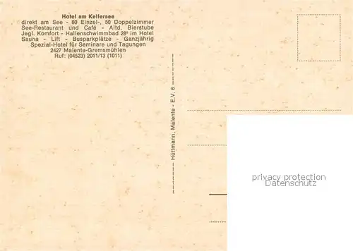AK / Ansichtskarte Gremsmuehlen Hotel am Kellersee Holsteinische Schweiz Gremsmuehlen