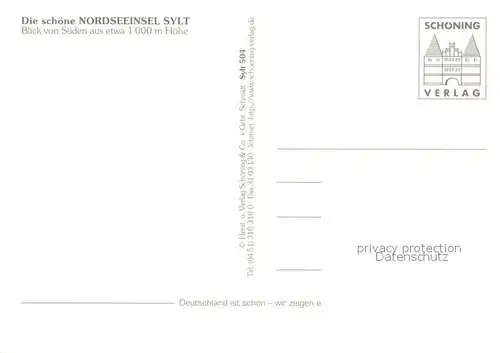 AK / Ansichtskarte Sylt Fliegeraufnahme Sylt