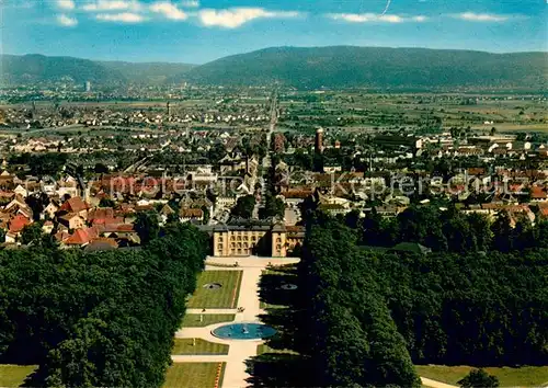 AK / Ansichtskarte Schwetzingen Fliegeraufnahme mit Schlossgarten Schwetzingen