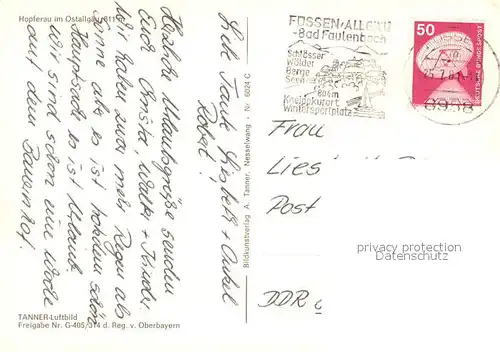 AK / Ansichtskarte Hopferau Fliegeraufnahme mit Tegelberg Straussberg Zugspitze Saeuling Zingerstein Hopferau