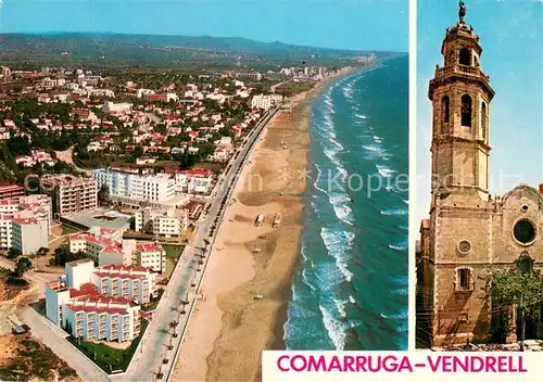 AK / Ansichtskarte Comarruga_Vendrell Fliegeraufnahme Kirche 