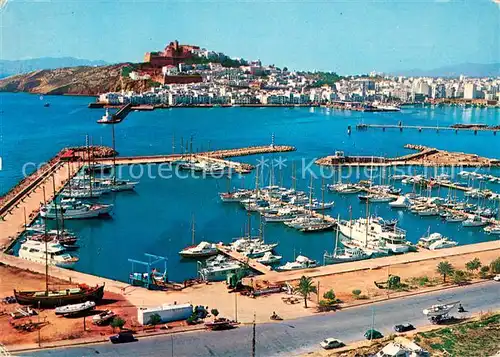AK / Ansichtskarte Ibiza_Islas_Baleares Hafenpartie Fliegeraufnahme Ibiza_Islas_Baleares