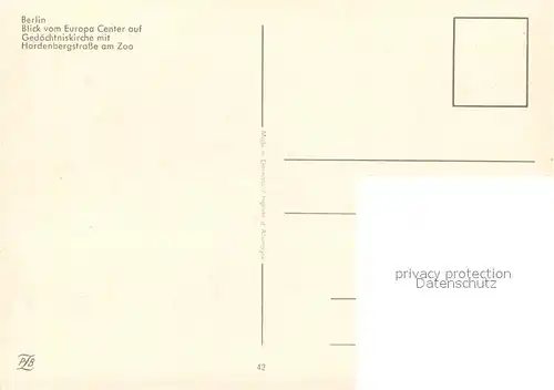 AK / Ansichtskarte Berlin Blick vom Europa Center auf Gedaechtniskirche mit Hardenbergstrasse am Zoo Berlin