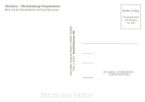 AK / Ansichtskarte Malchow Fliegeraufnahme mit Klosterkirche und Fleesensee Malchow