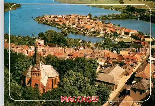 AK / Ansichtskarte Malchow Fliegeraufnahme mit Klosterkirche Malchow