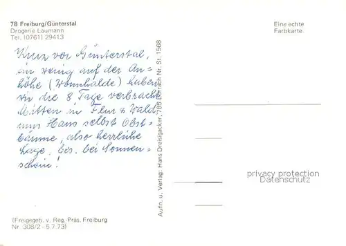 AK / Ansichtskarte Guenterstal_Freiburg Fliegeraufnahme Guenterstal_Freiburg