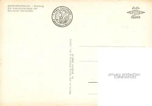 AK / Ansichtskarte Edenkoben Rietburg Aussichtsterrasse der Deutschen Weinstrasse Edenkoben