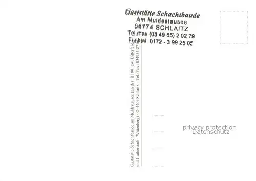 AK / Ansichtskarte Schlaitz Gaststaette Schachtbaude am Muldestausee Gaststube Schlaitz