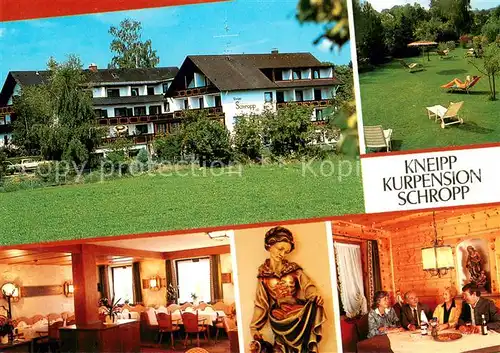 AK / Ansichtskarte Bad_Woerishofen Kneipp Kurpension Schropp Liegewiese Gastraeume Bad_Woerishofen