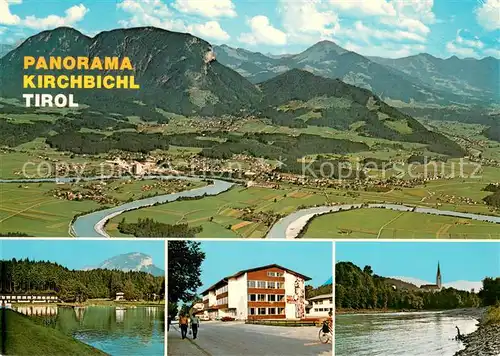 AK / Ansichtskarte Kirchbichl_Tirol Fliegeraufnahme Moorstrandbad Hauptschule Kirche Kirchbichl Tirol