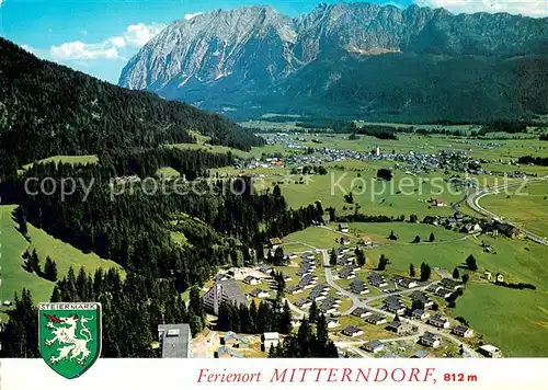AK / Ansichtskarte Mitterndorf_Bad Contracta Feriendorf Sonnenalm mit Grimming Fliegeraufnahme Mitterndorf_Bad