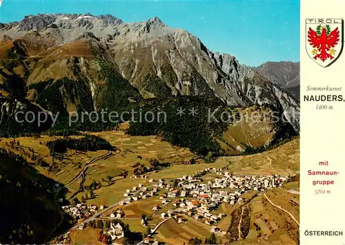 AK / Ansichtskarte Nauders_Tirol Fliegeraufnahme mit Samnaungruppe Nauders Tirol