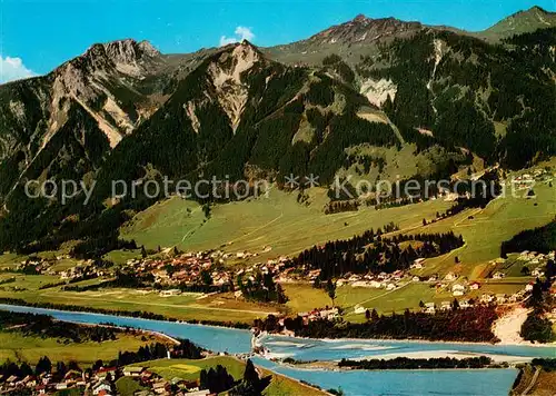 AK / Ansichtskarte Hoefen_Tirol Fliegeraufnahme mit Gaichtspitze Hahnenkamm und Titzl Hoefen Tirol