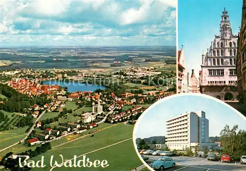 AK / Ansichtskarte Bad_Waldsee Fliegeraufnahme Kirche Rathaus Bad_Waldsee