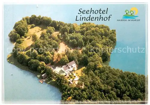 AK / Ansichtskarte Lychen Seehotel Lindenhof im Wurlsee Fliegeraufnahme Lychen