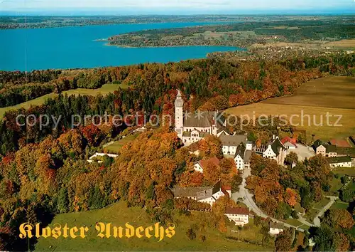 AK / Ansichtskarte Andechs Kloster Andechs am Ammersee Fliegeraufnahme Andechs