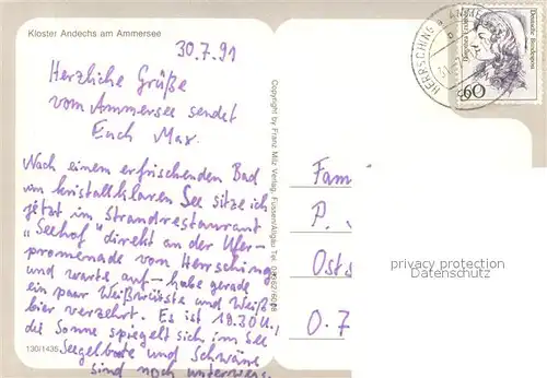 AK / Ansichtskarte Andechs Kloster Andechs am Ammersee Fliegeraufnahme Andechs