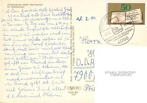 AK / Ansichtskarte Marienstatt_Westerwald Zisterzienser Abtei Marienstatt Fliegeraufnahme Marienstatt_Westerwald