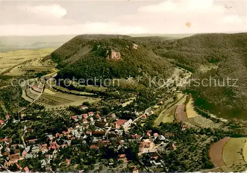 AK / Ansichtskarte Heubach_Rhoengebirge Fliegeraufnahme mit Waldschenke Rosenstein Heubach Rhoengebirge