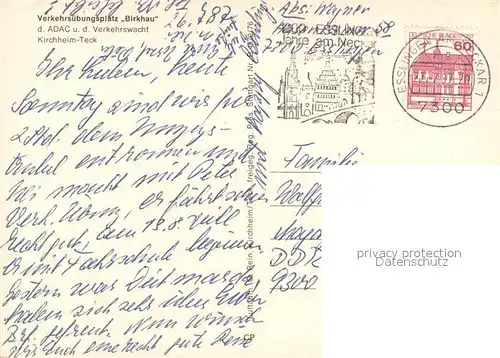 AK / Ansichtskarte Kirchheim_Teck Verkehrsuebungsplatz Birkhau des ADAC Fliegeraufnahme Kirchheim Teck