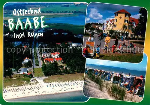 AK / Ansichtskarte Baabe_Ostseebad_Ruegen Fliegeraufnahme Ortsmotiv Strandpartie Baabe_Ostseebad_Ruegen