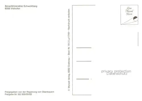 AK / Ansichtskarte Vilshofen_Donau Benediktinerabtei Schweiklberg Fliegeraufnahme Vilshofen Donau