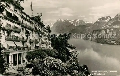 AK / Ansichtskarte Urnersee Hotel Axenstein mit Urirotstock Urnersee
